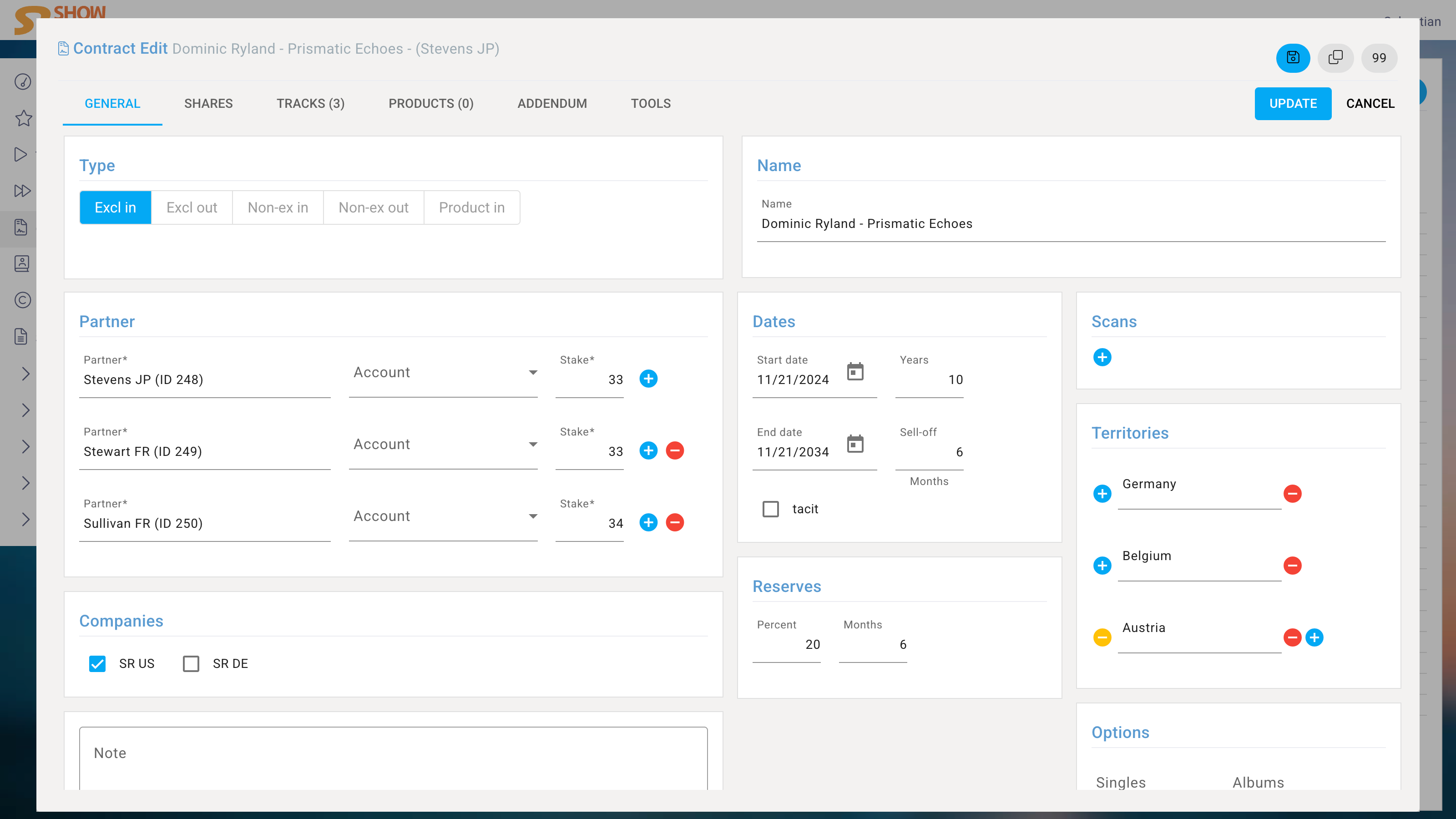Conract Edit General