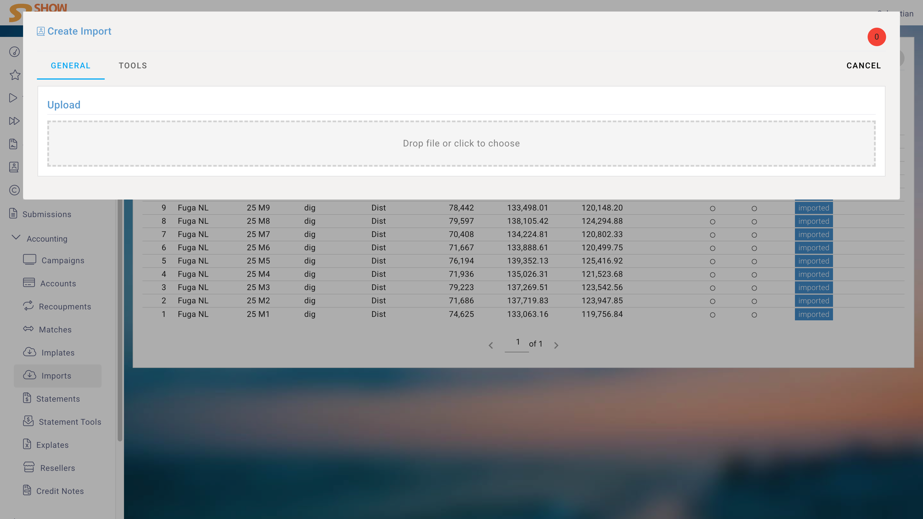 Import Edit Upload