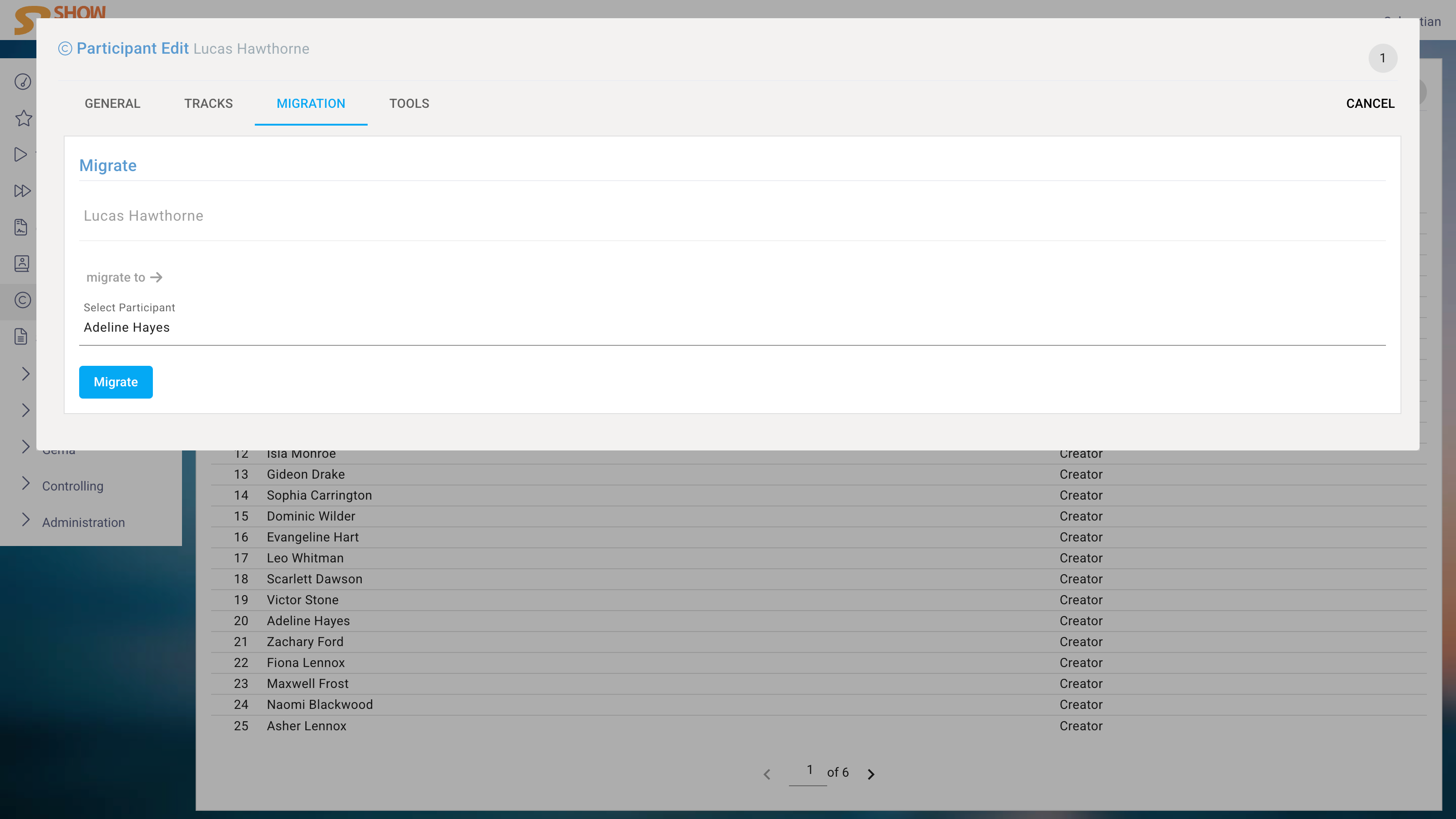 Participant Edit Migration
