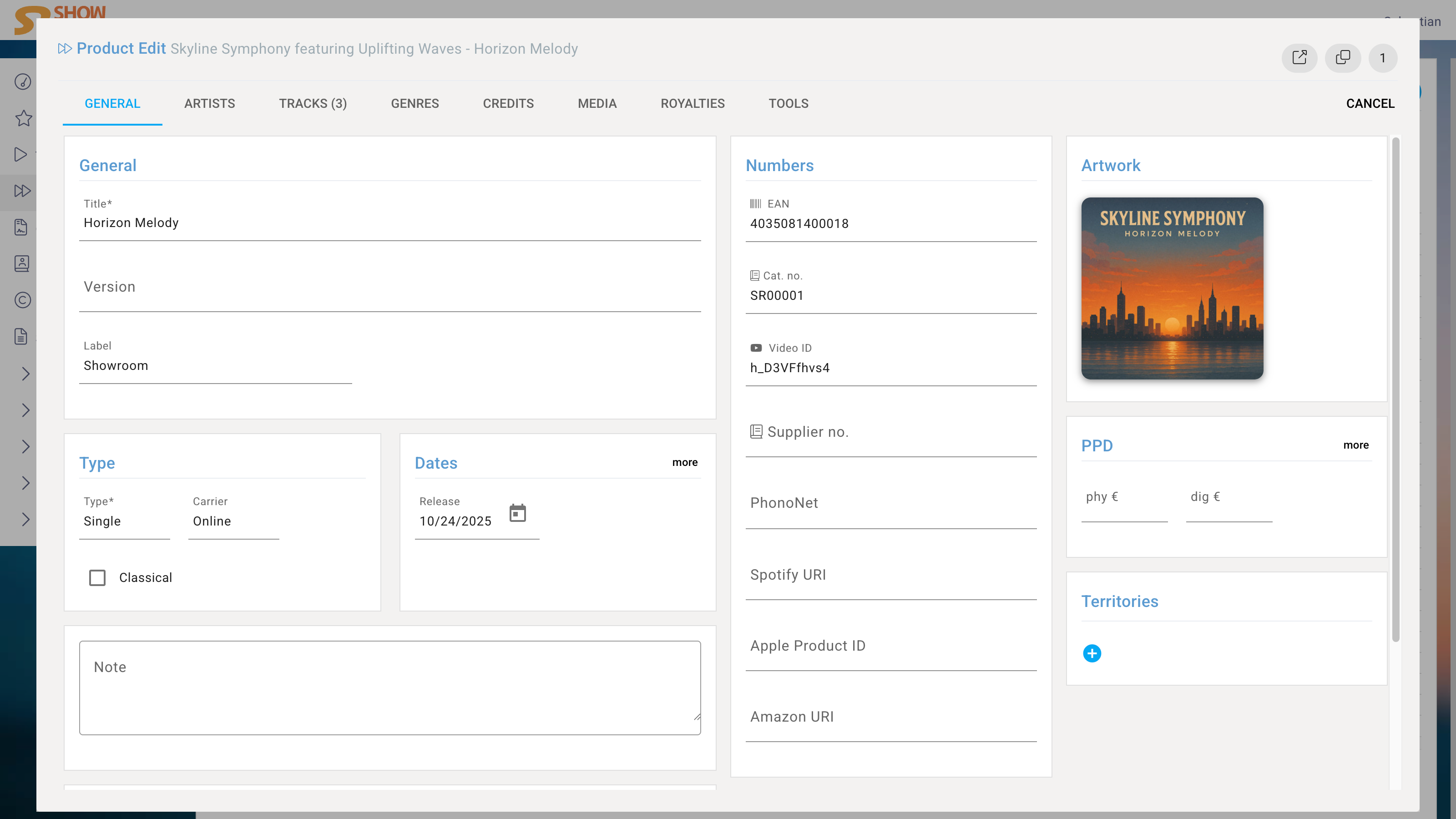 Product Edit General