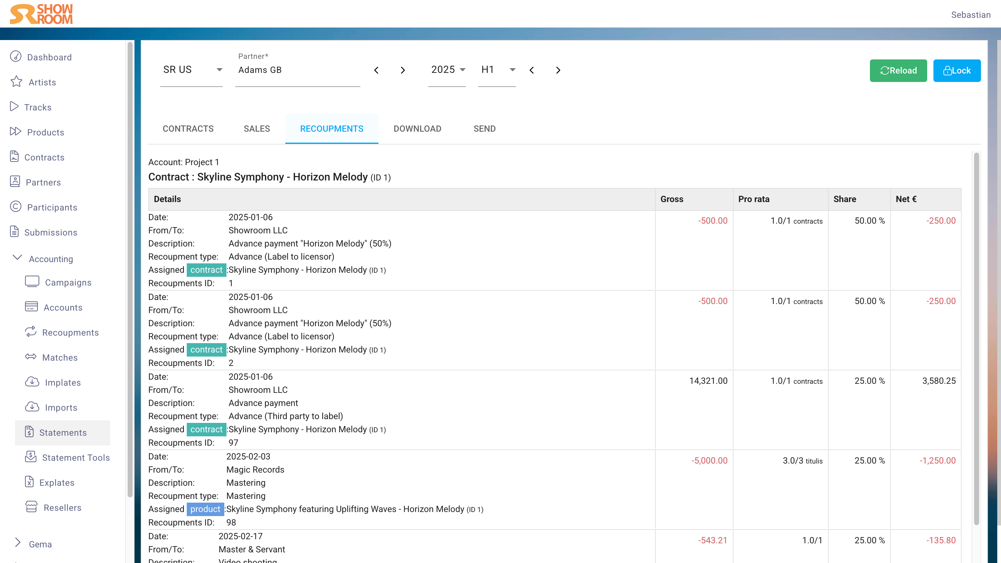 Statement Recoupments